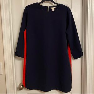 H&M Navy Dress with Red Lines on the Sid